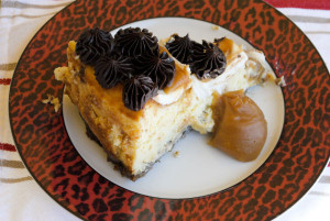 Caramel Cheesecake with Salted Caramel and Chocolate Ganache